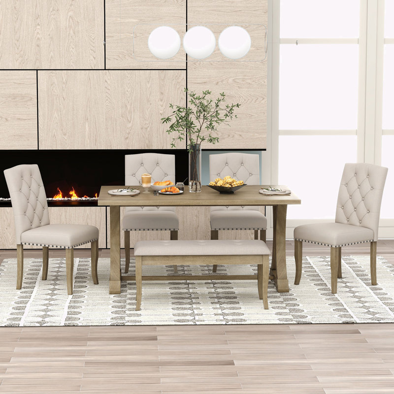 Red Barrel Studio® Shanequah 6-Piece Farmhouse Dining Table Red Barrel Studio® Shanequah 6-Piece Farmhouse Dining Table